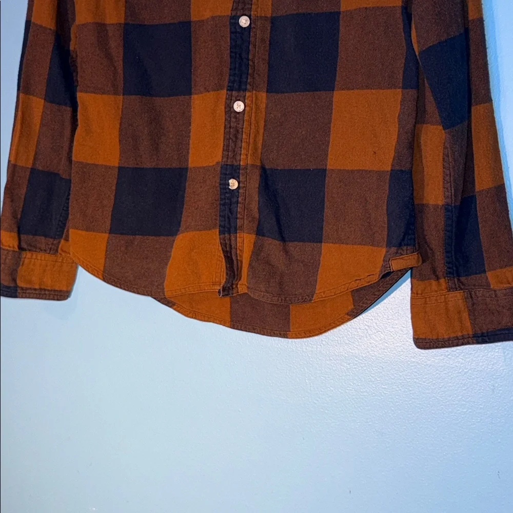 Urban Pipeline Men's Casual Plaid Shirt - Navy Blue and Brown